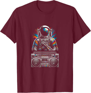 Geometric Astronaut | Men Women (S-6XL) | Graphic T-Shirt - T-Shirt | Maroon