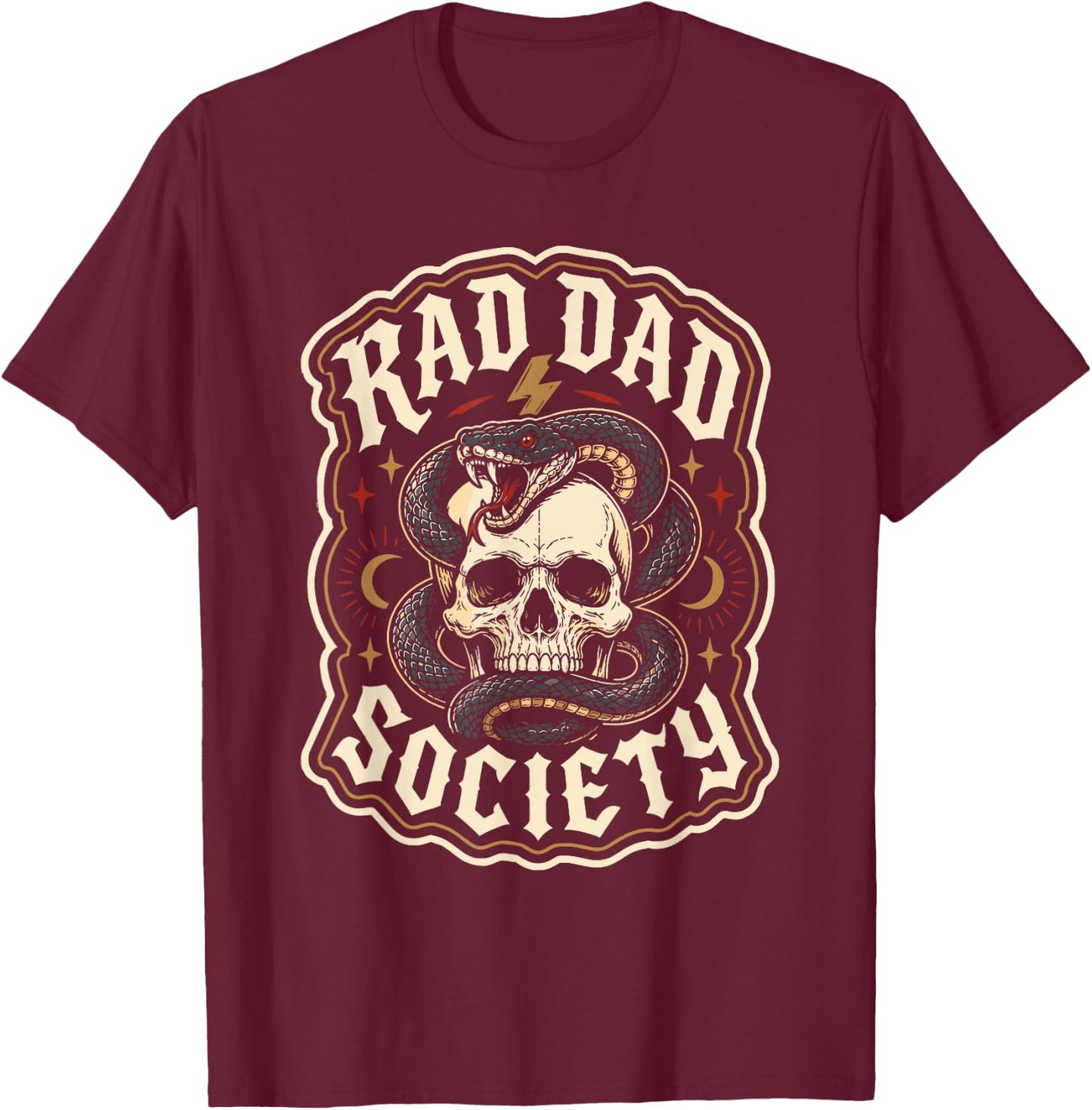 Rad Dad Society Fathers Day Husband Daddy Cool Dad Club Men T-Shirt - T-Shirt | Maroon