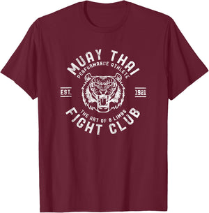 Muay Thai Fight Club Tiger Kick Boxing Gift Shirt T-Shirt - T-Shirt | Maroon