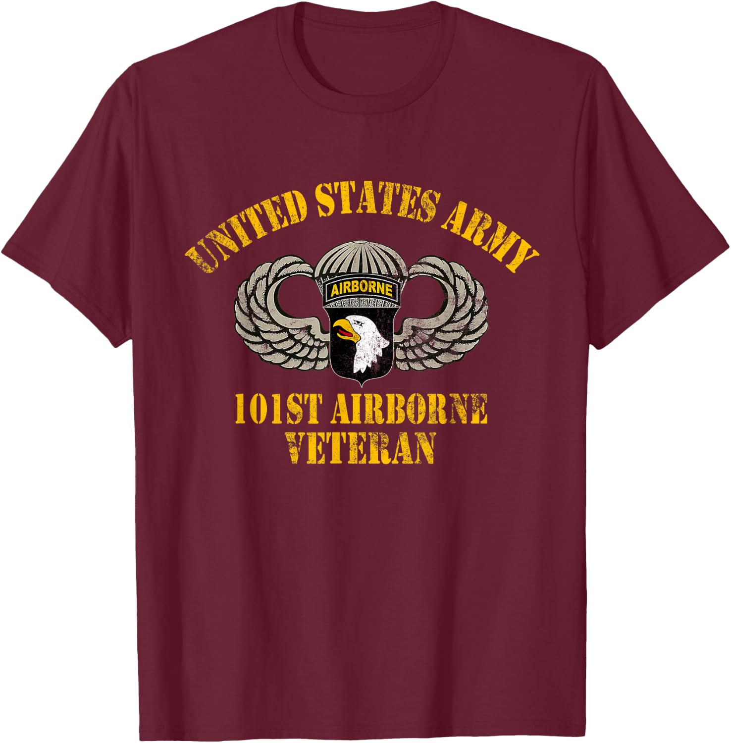 U.S Army 101st Airborne Division Veteran Gift Dad Grandpa T-Shirt - T-Shirt | Maroon