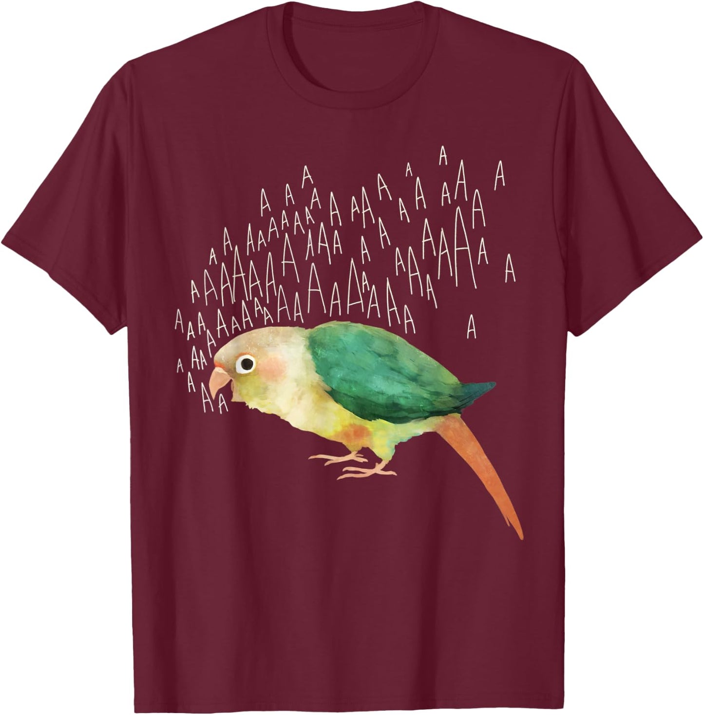 Screaming Turquoise Pineapple Green Cheek Conure T-Shirt - T-Shirt | Maroon