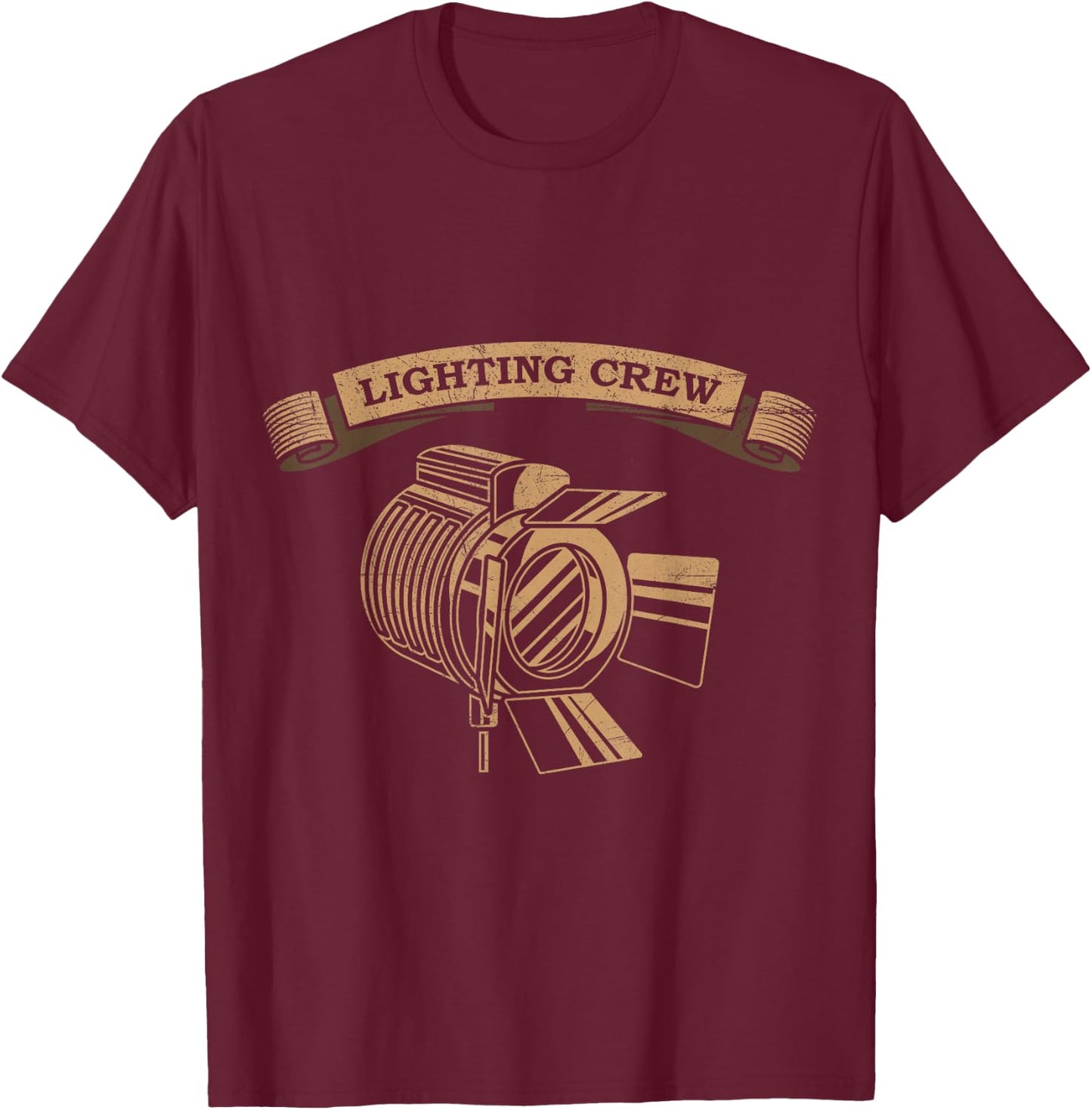 FILM LIGHTING CREW Theatre Lighting Technician Stage T-Shirt - T-Shirt | Maroon