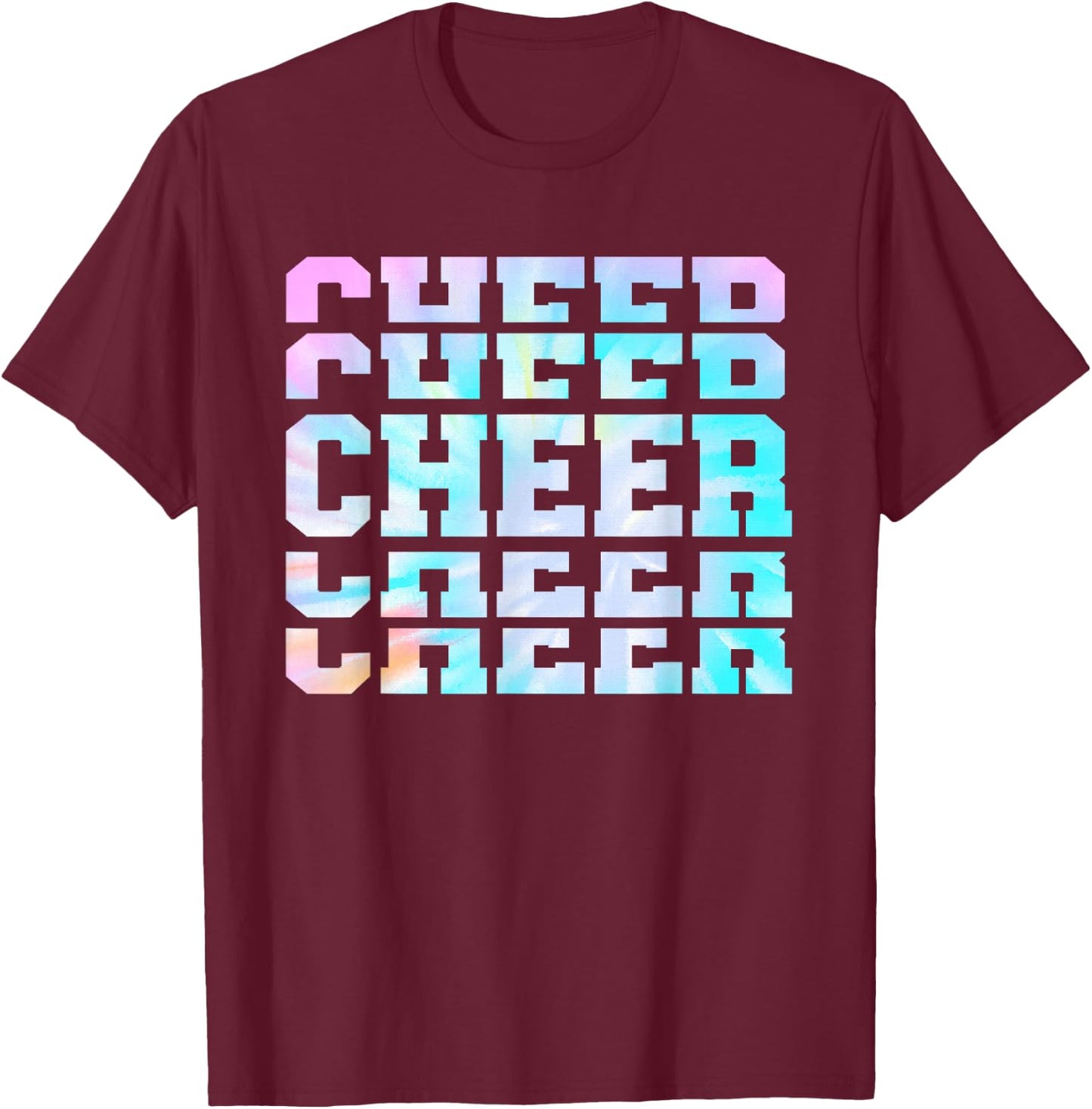 Tie Dye Cheerleading for Cheerleader Squad Girl BFF Cheer T-Shirt - T-Shirt | Maroon