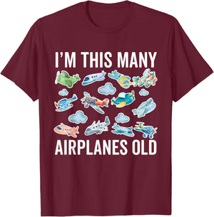 12 Years Old Airplanes 12th Birthday Pilot Boy Aeroplane T-Shirt - T-Shirt | Maroon