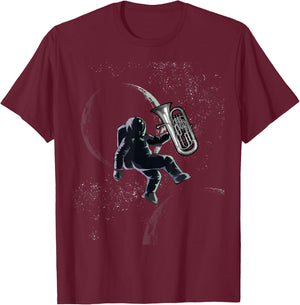 Euphonium Player Astronaut T-Shirt - T-Shirt | Maroon