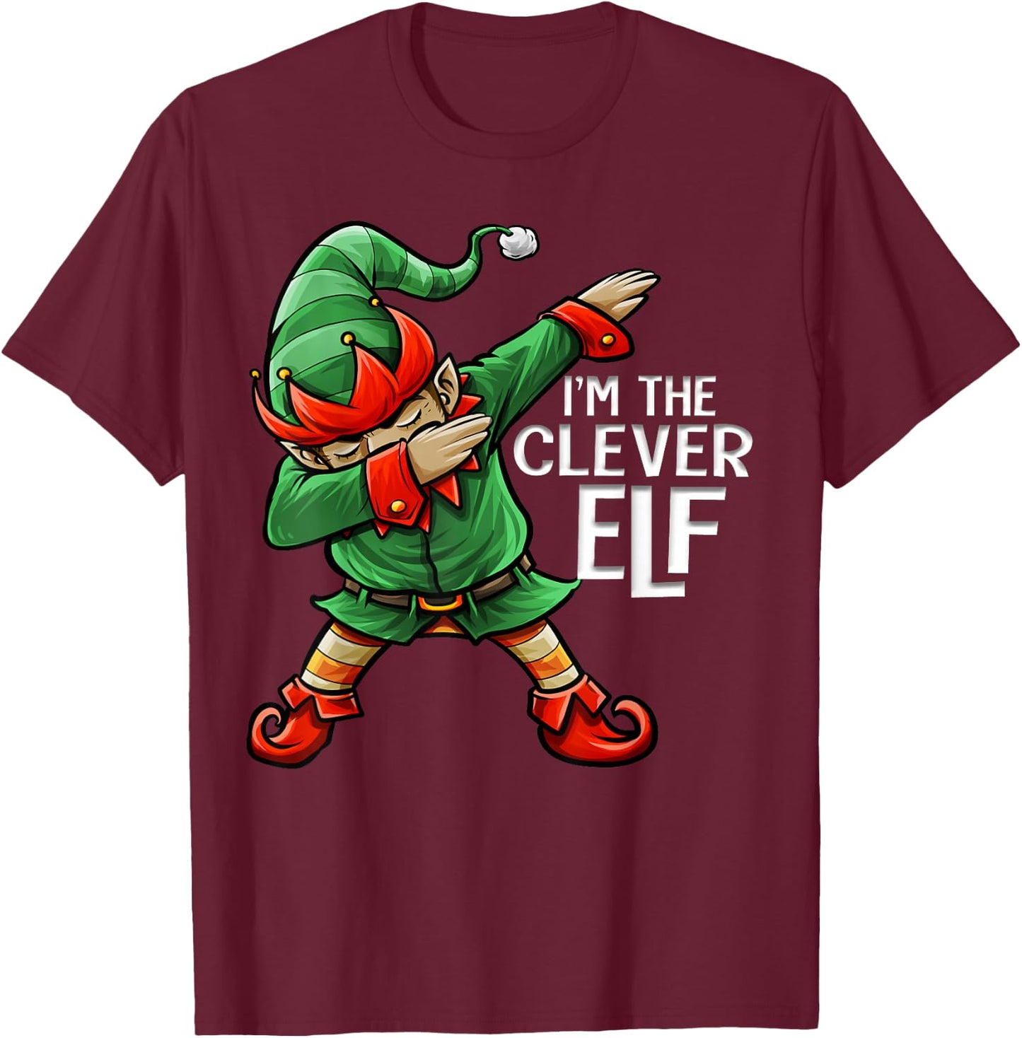 Christmas I'm The Clever Elf Squad Family Matching Men Boys T-Shirt - T-Shirt | Maroon