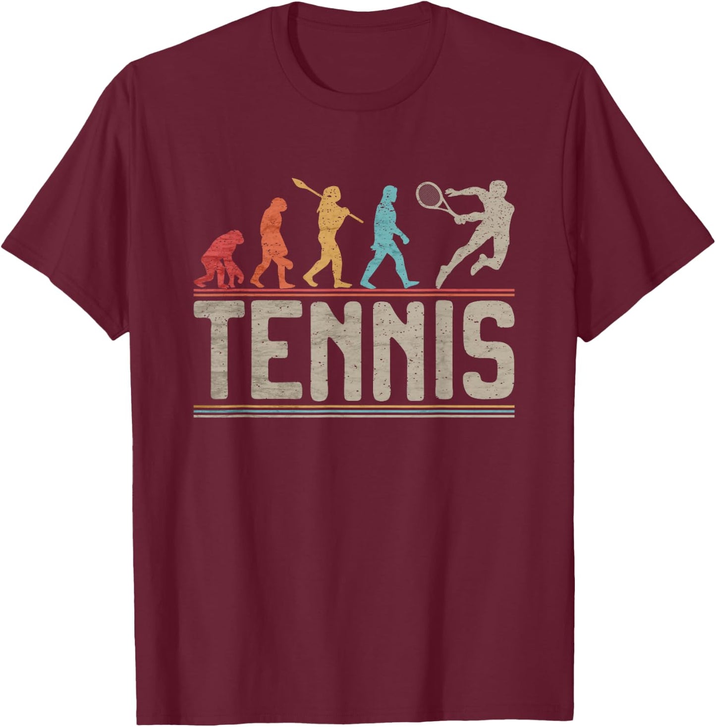 Tennis Player Evolution of Man Vintage Tennis Lover T-Shirt - T-Shirt | Maroon
