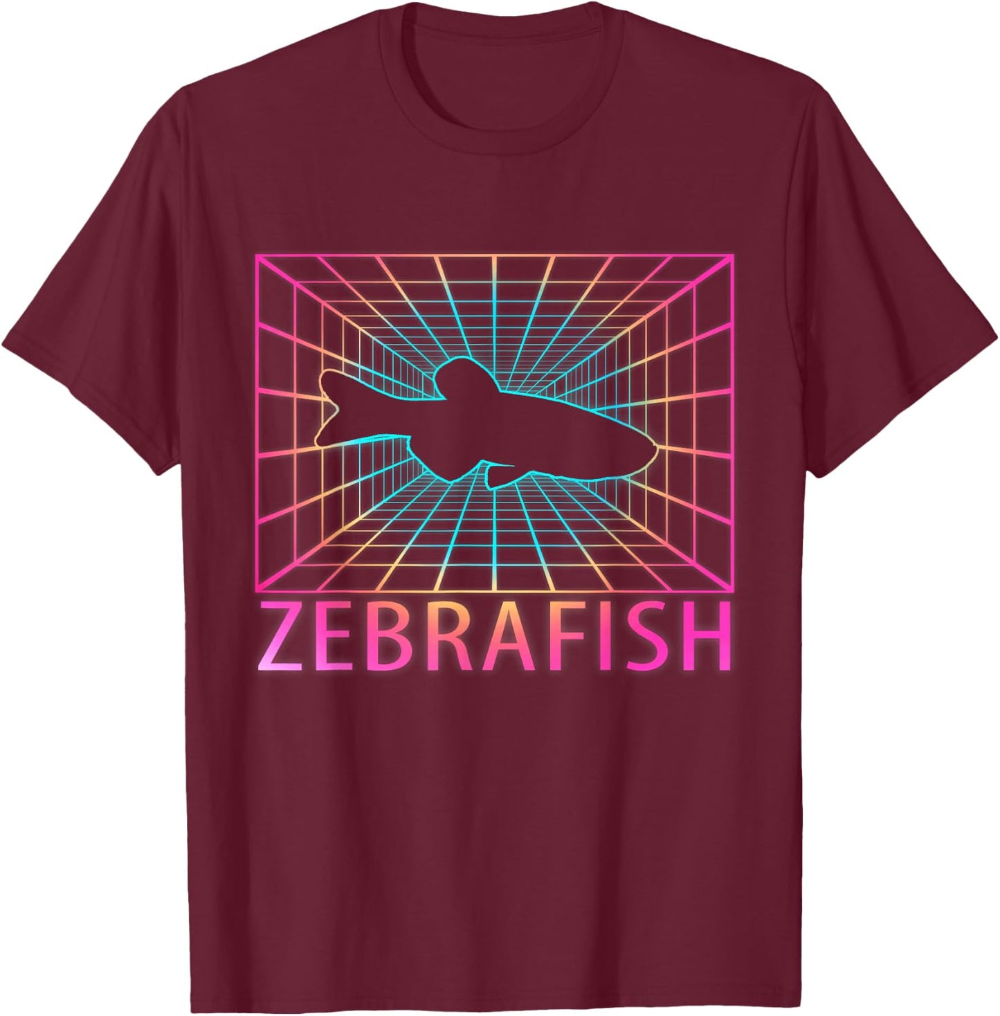 Zebrafish Retro Fish Gift T-Shirt - T-Shirt | Maroon