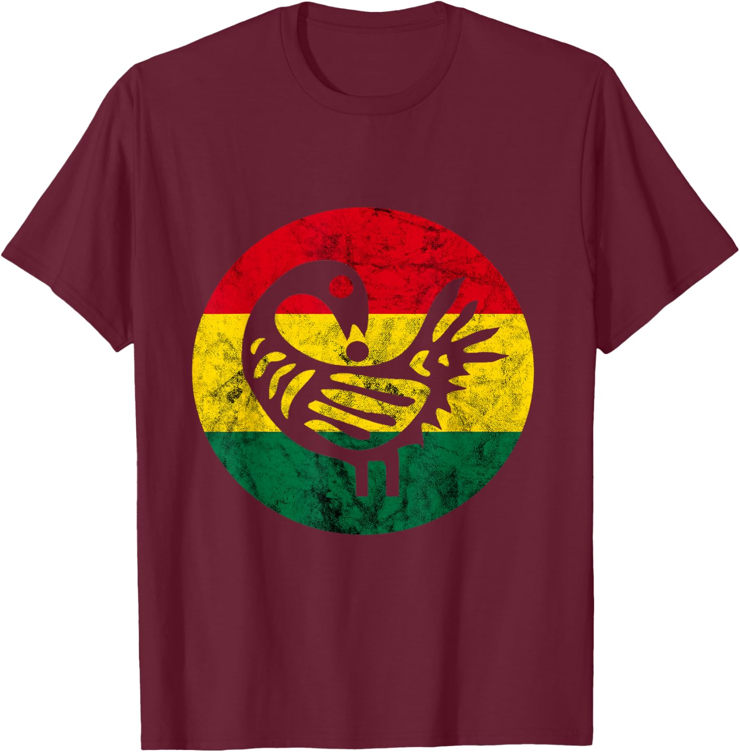 Sankofa Learn From The Past African Bird Black History T-Shirt - T-Shirt | Maroon