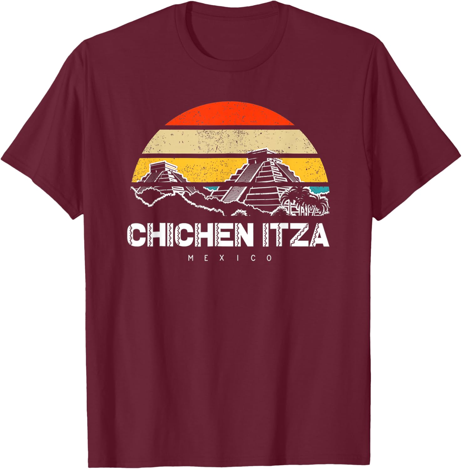Chichen Itza Mexico Vacation T-Shirt - T-Shirt | Maroon