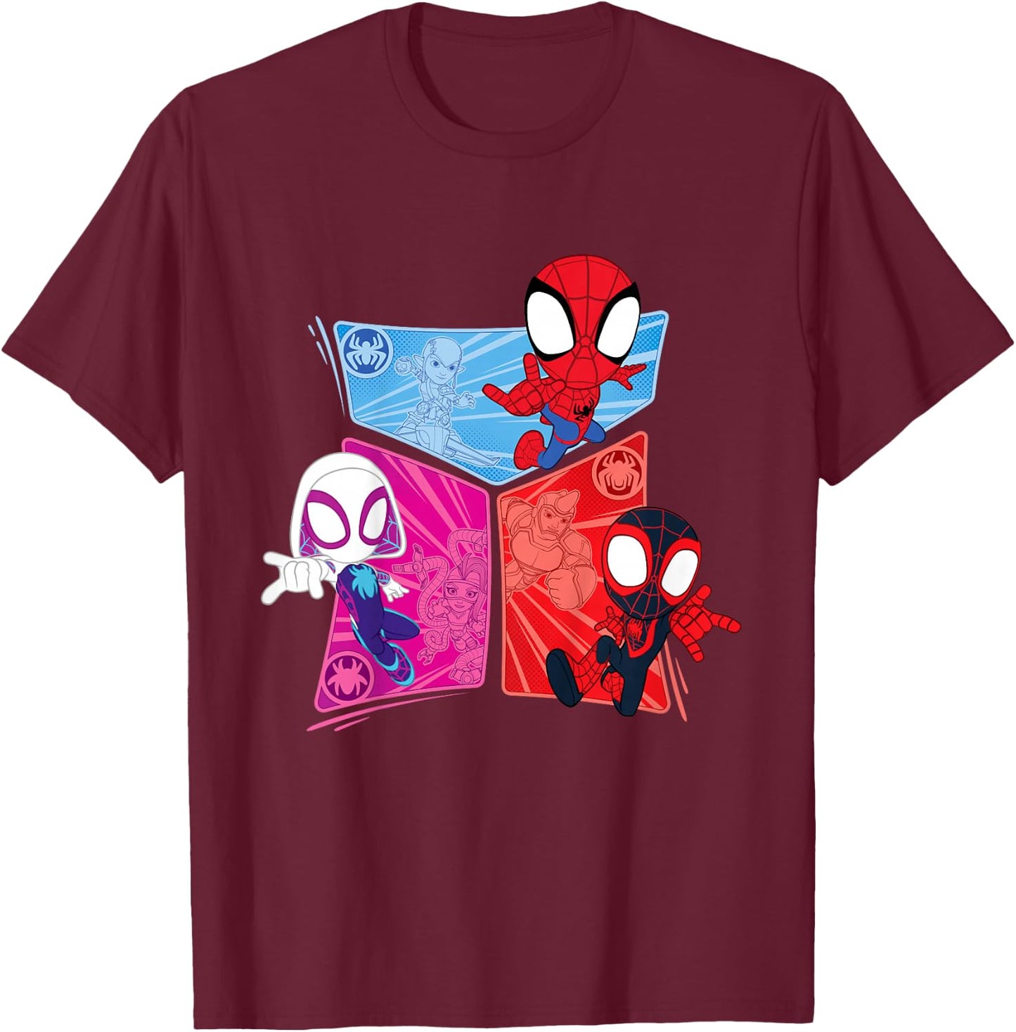Marvel Spidey and His Amazing Friends Heroes and Foes T-Shirt - T-Shirt | Maroon