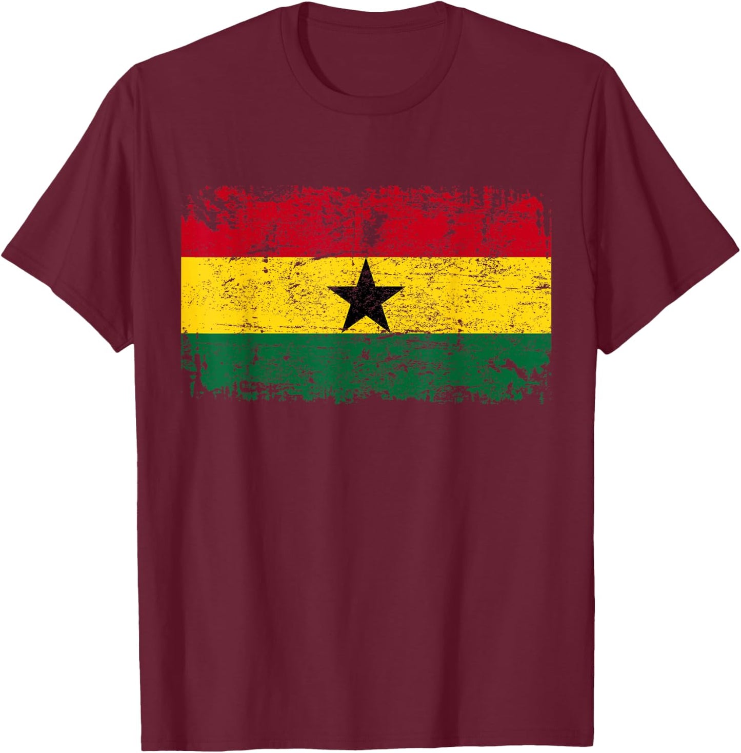 GHANA Flag Vintage | Men Women Kids | GHANA T-Shirt - T-Shirt | Maroon