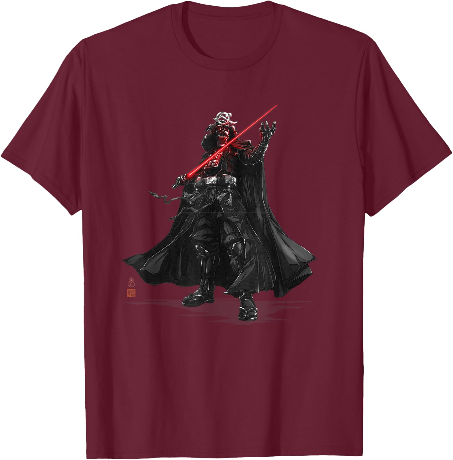 Star Wars: Visions Anime Duel Japanese Samurai Darth Vader T-Shirt - T-Shirt | Maroon