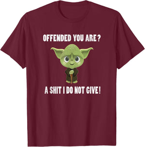 Offended You Are? A Shit I Do Not Give!, Distressed Look T-Shirt - T-Shirt | Maroon