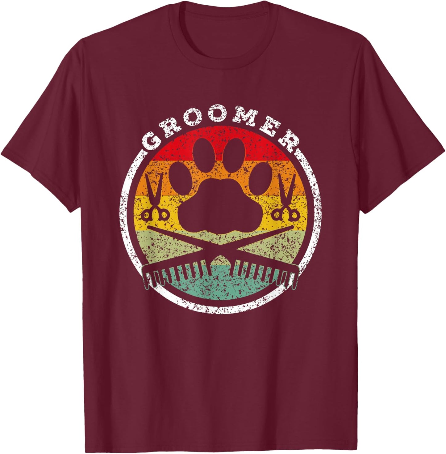 Pet Groomer Dog Groomer Dog Groomer Dog T-Shirt - T-Shirt | Maroon