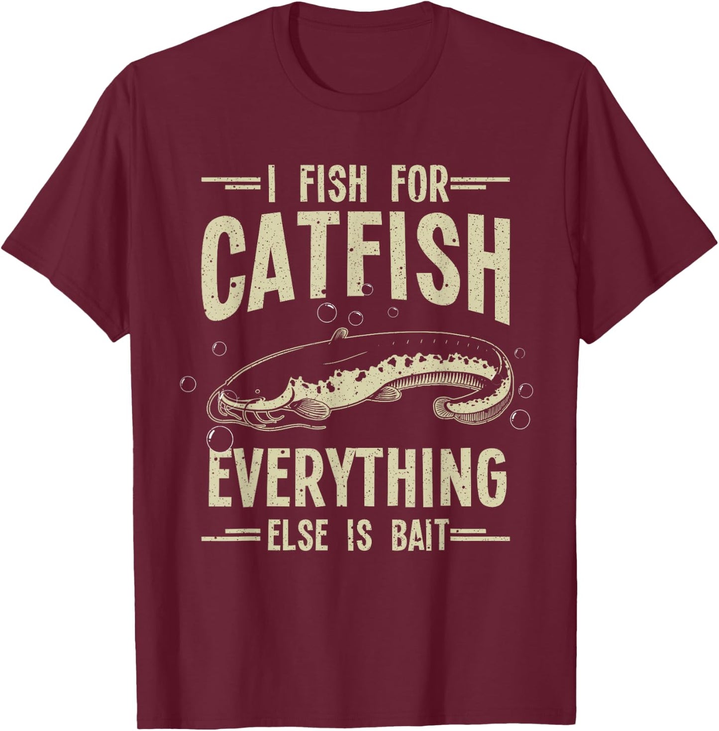Funny Catfishing Design Women Catfish Fishing Hunter T-Shirt - T-Shirt | Maroon