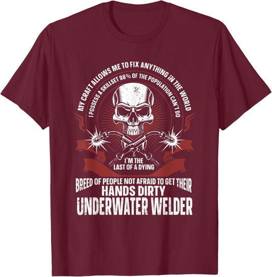 Underwater Welder Welding T-Shirt - T-Shirt | Maroon