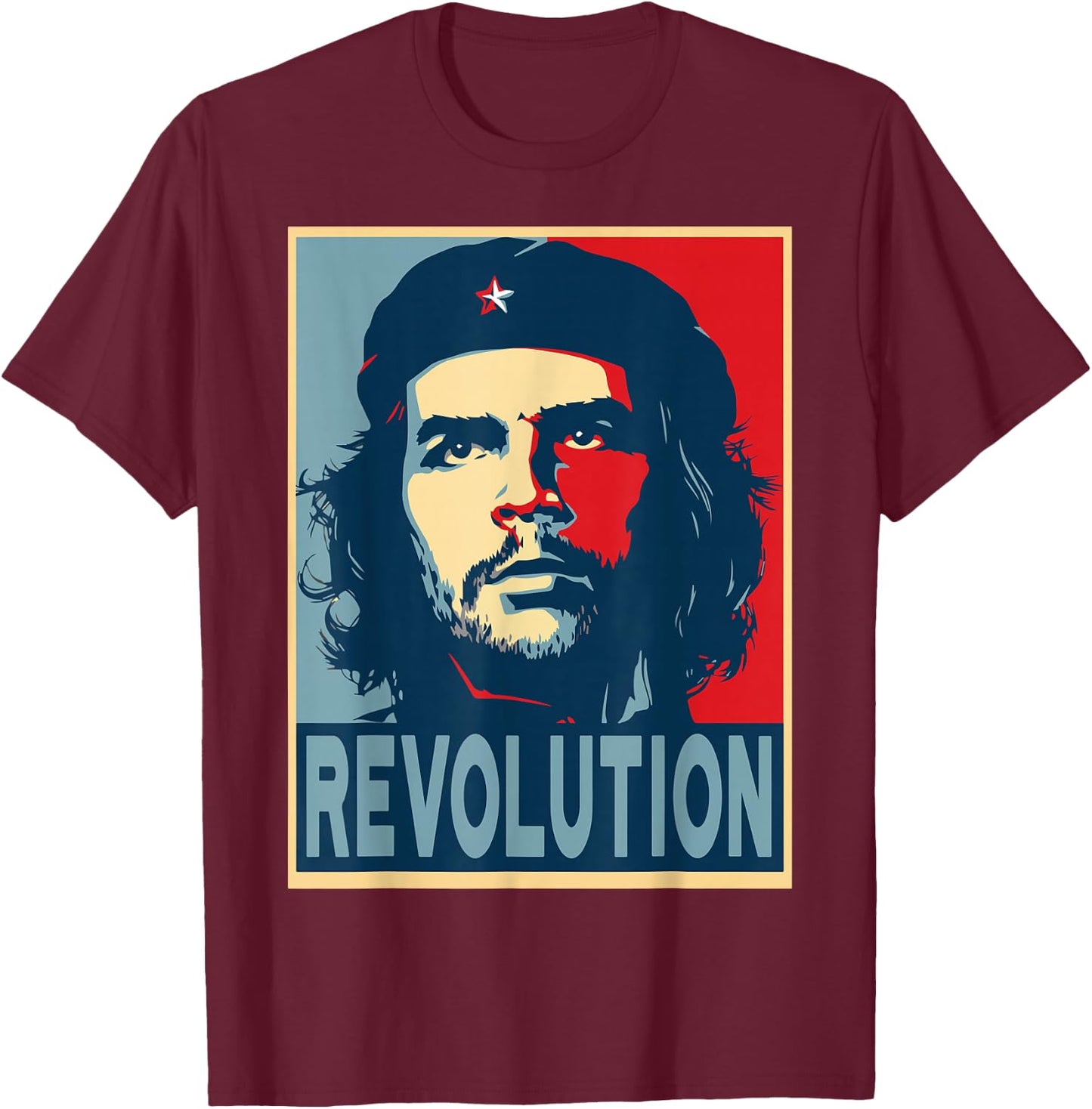 Che Guevara Revolution T Shirt, Hope Style T-Shirt - T-Shirt | Maroon