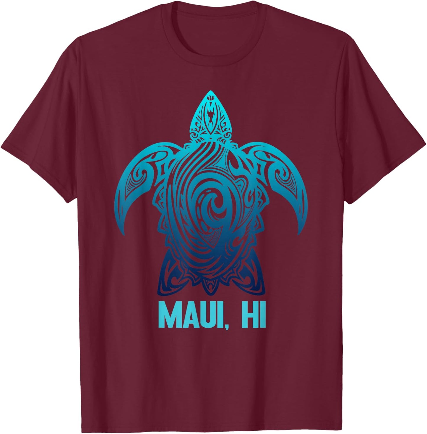 Maui Hawaii Sea Turtle Hawaiian Surfer Diving T-Shirt - T-Shirt | Maroon