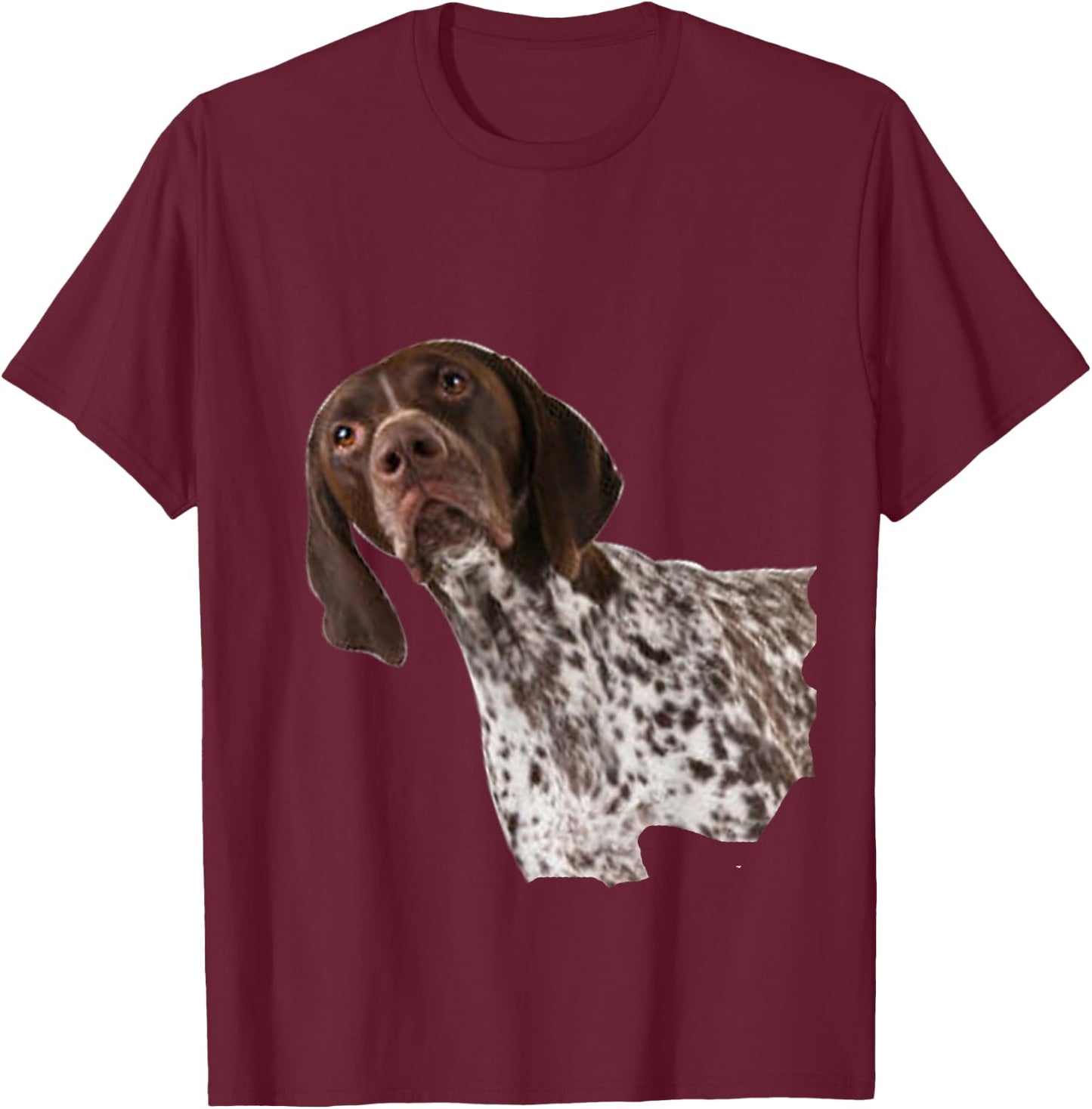GSP German Shorthair Pointer Curious Face Mom Dad Dog Owner T-Shirt - T-Shirt | Maroon