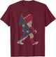 Funny USA Bigfoot Middle Finger for Sasquatch Believers T-Shirt - T-Shirt | Maroon