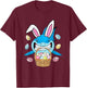 Cute Bunny Shark Easter Shirt For Boys Girls Easter Eggs Hun T-Shirt - T-Shirt | Maroon