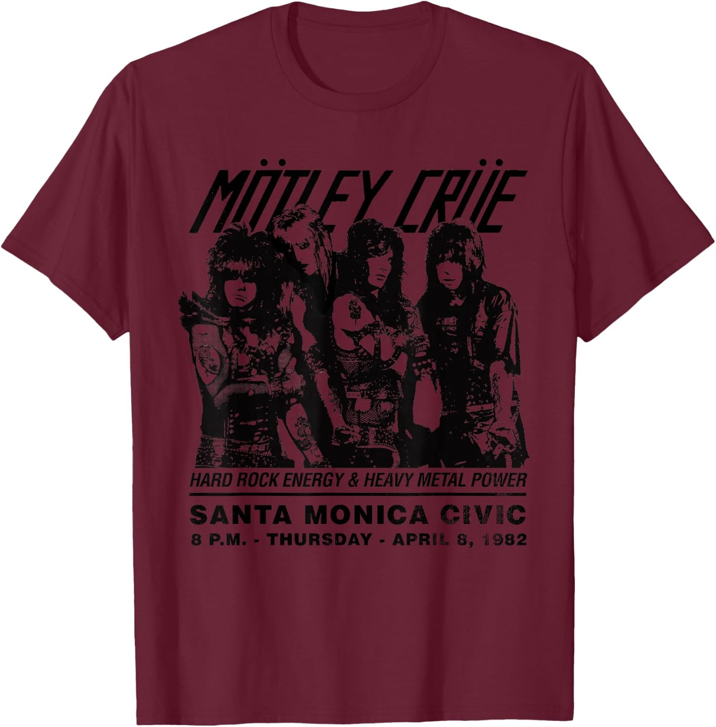 Mötley Crüe - Santa Monica Civic Event T-Shirt - T-Shirt | Maroon