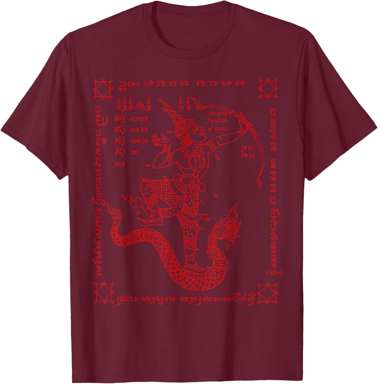 Sak Yant Thailand Tattoo Magical Thai Tattoos Thailand Gift T-Shirt - T-Shirt | Maroon
