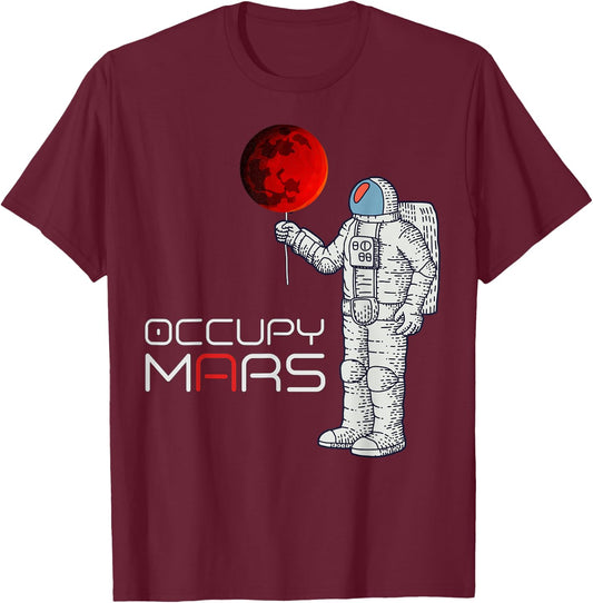 Occupy Mars Astronaut t shirt Kids, Boys, Men T-Shirt - T-Shirt | Maroon