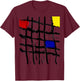 Designer Shirt Reflections of Mondrian T-Shirt - T-Shirt | Maroon