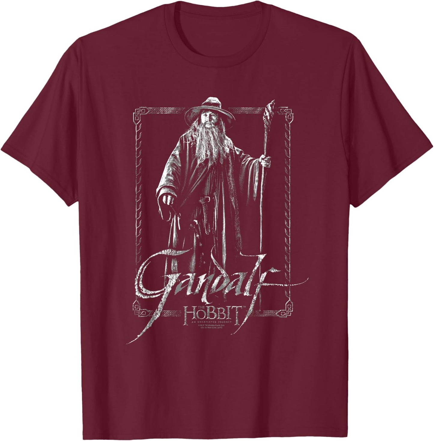 Hobbit Gandalf Stare T-Shirt - T-Shirt | Maroon