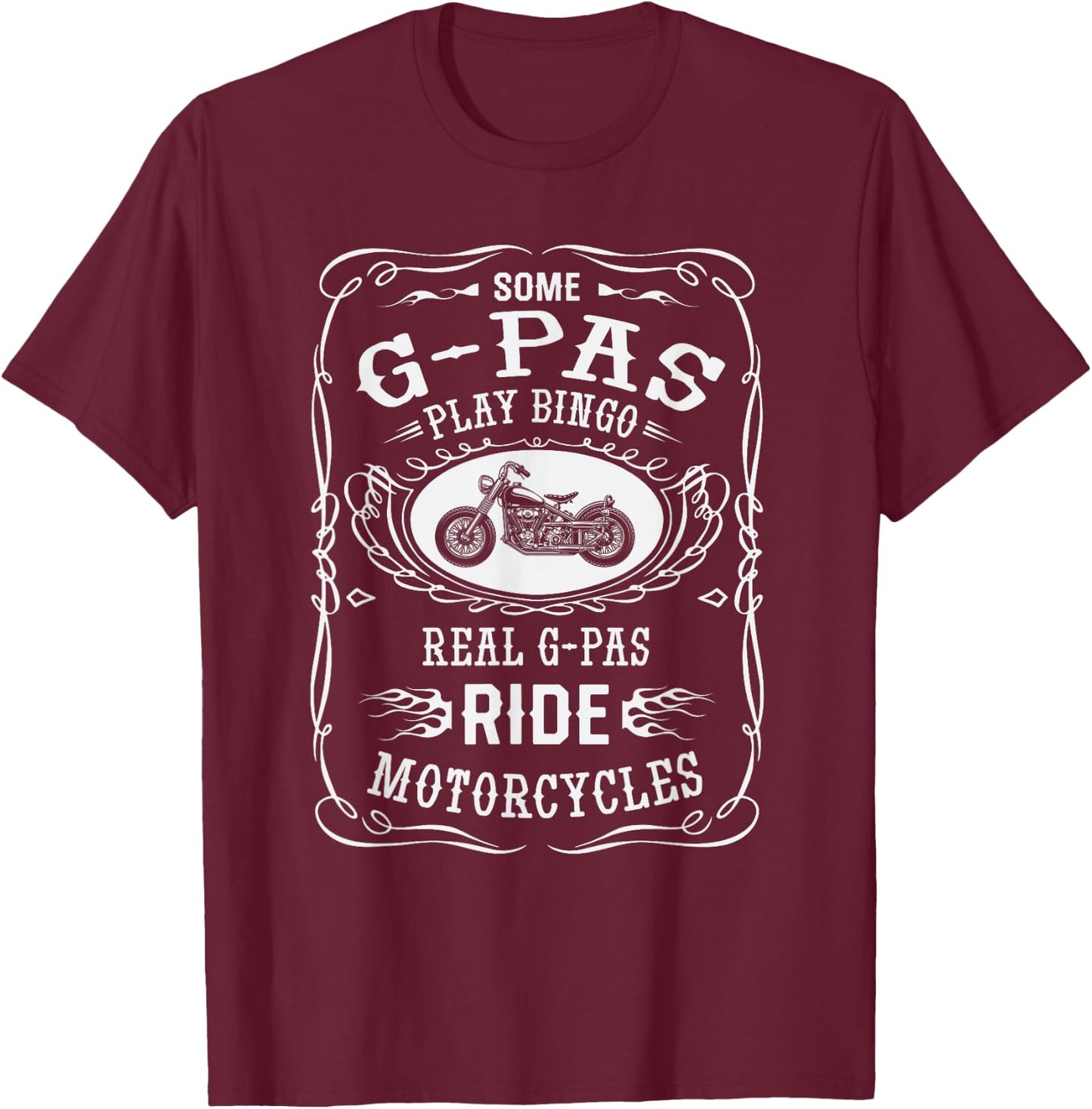 g-pa Some Play Bingo I Ride Motorcycle Biker T-Shirt - T-Shirt | Maroon