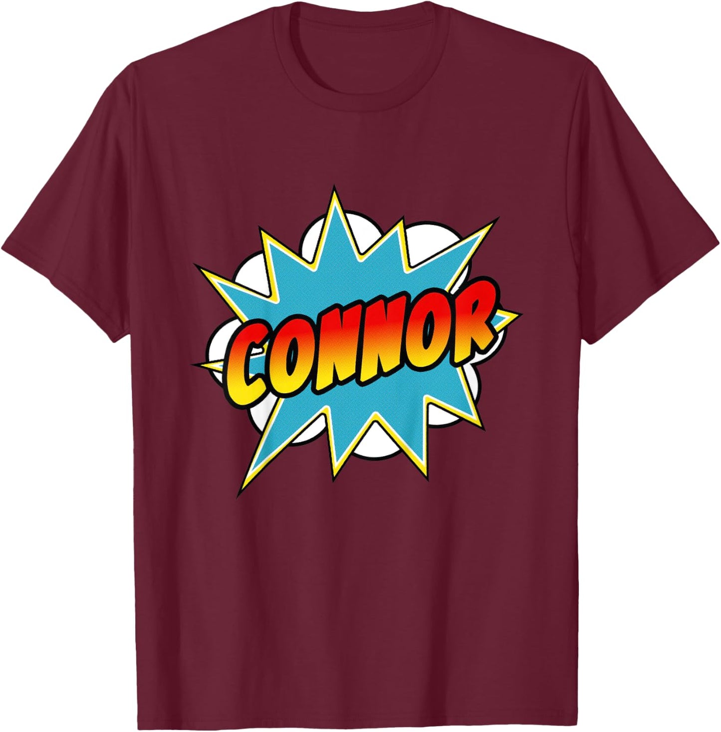 Kids Boys Connor Comic Book Superhero Name T-Shirt - T-Shirt | Maroon