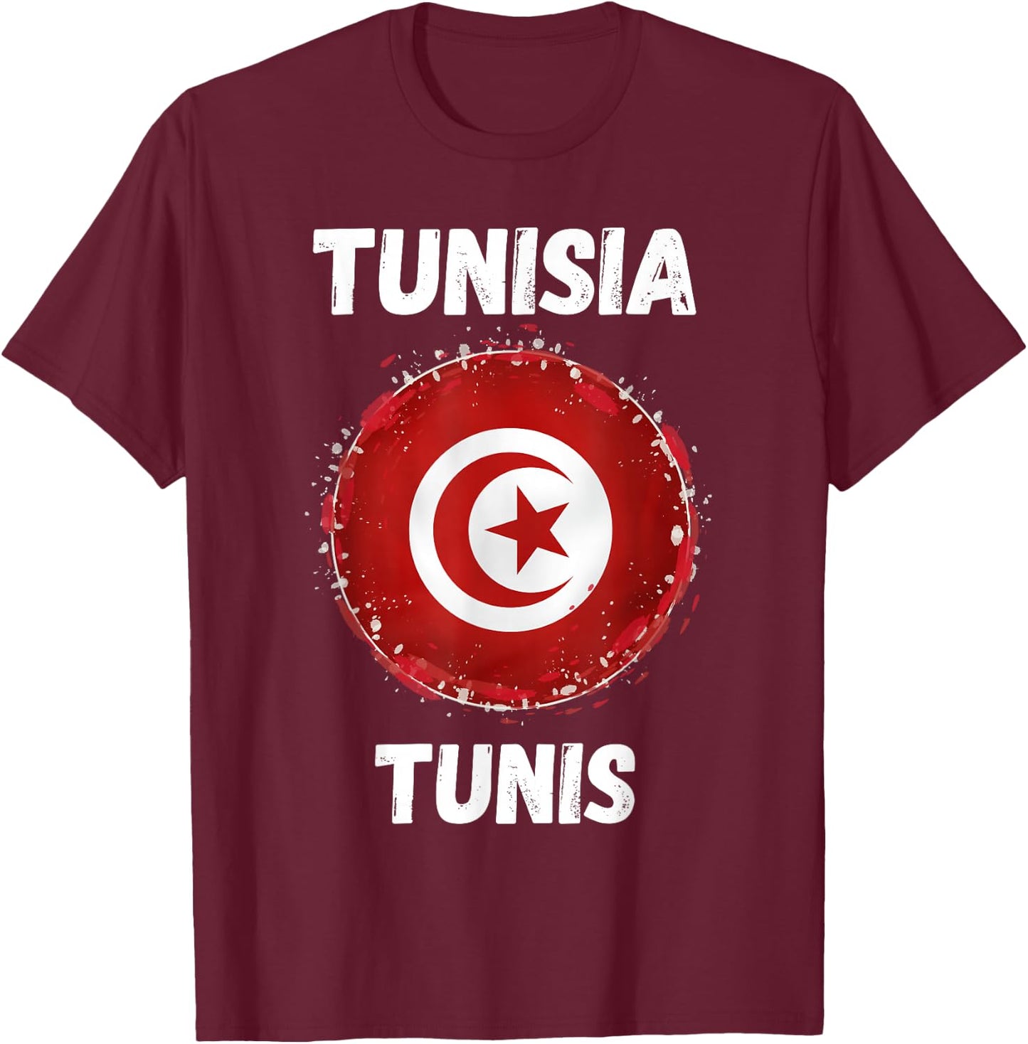 Tunis Tunisia Retro Vintage Sport Tunisian Flag Souvenirs T-Shirt - T-Shirt | Maroon
