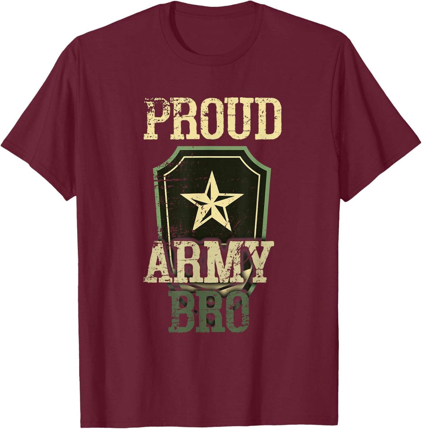 Proud Army Soldier Brother USA American Military Family T-Shirt - T-Shirt | Maroon