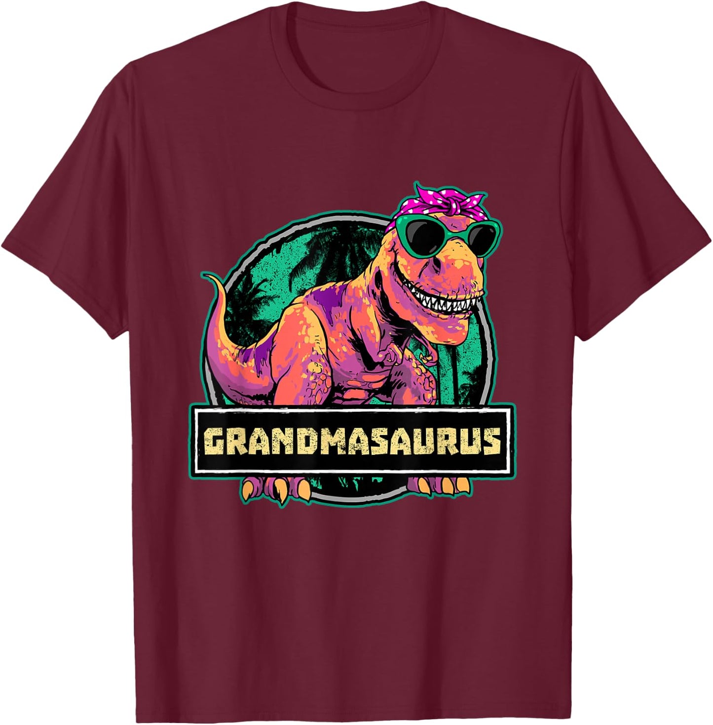 Grandmasaurus Grandma Shirt T Rex Dinosaur Family Matching T-Shirt - T-Shirt | Maroon