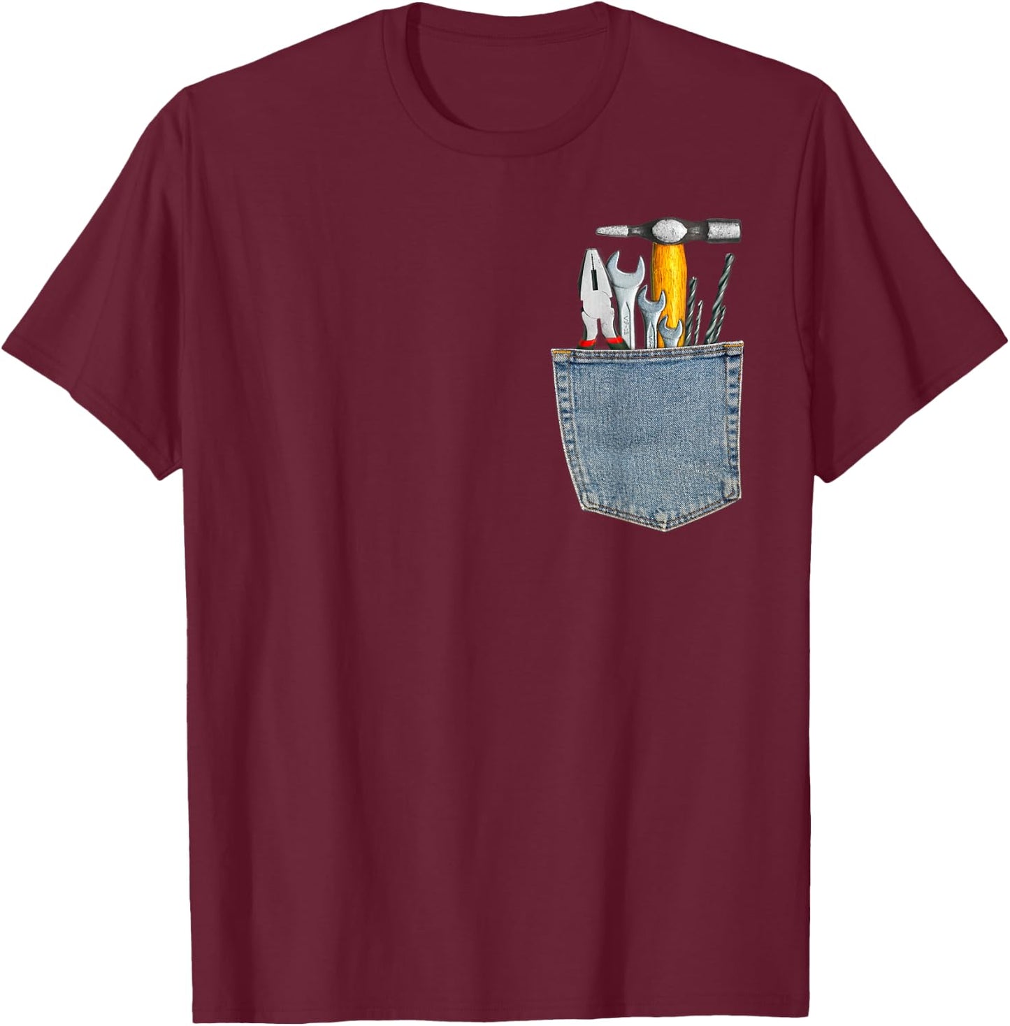 Work Tools Set in My Pocket Funny Mechanic T Shirt For Dad T-Shirt - T-Shirt | Maroon