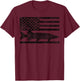 Musky Fishing - Muskie Fisherman American Flag Gift T-Shirt - T-Shirt | Maroon
