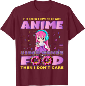 Funny Anime and Video Games Food Chibi Gaming Donut T-Shirt - T-Shirt | Maroon
