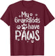 My Grandkids Have Paws Funny Dog Cat Grandma Grandmother T-Shirt - T-Shirt | Maroon