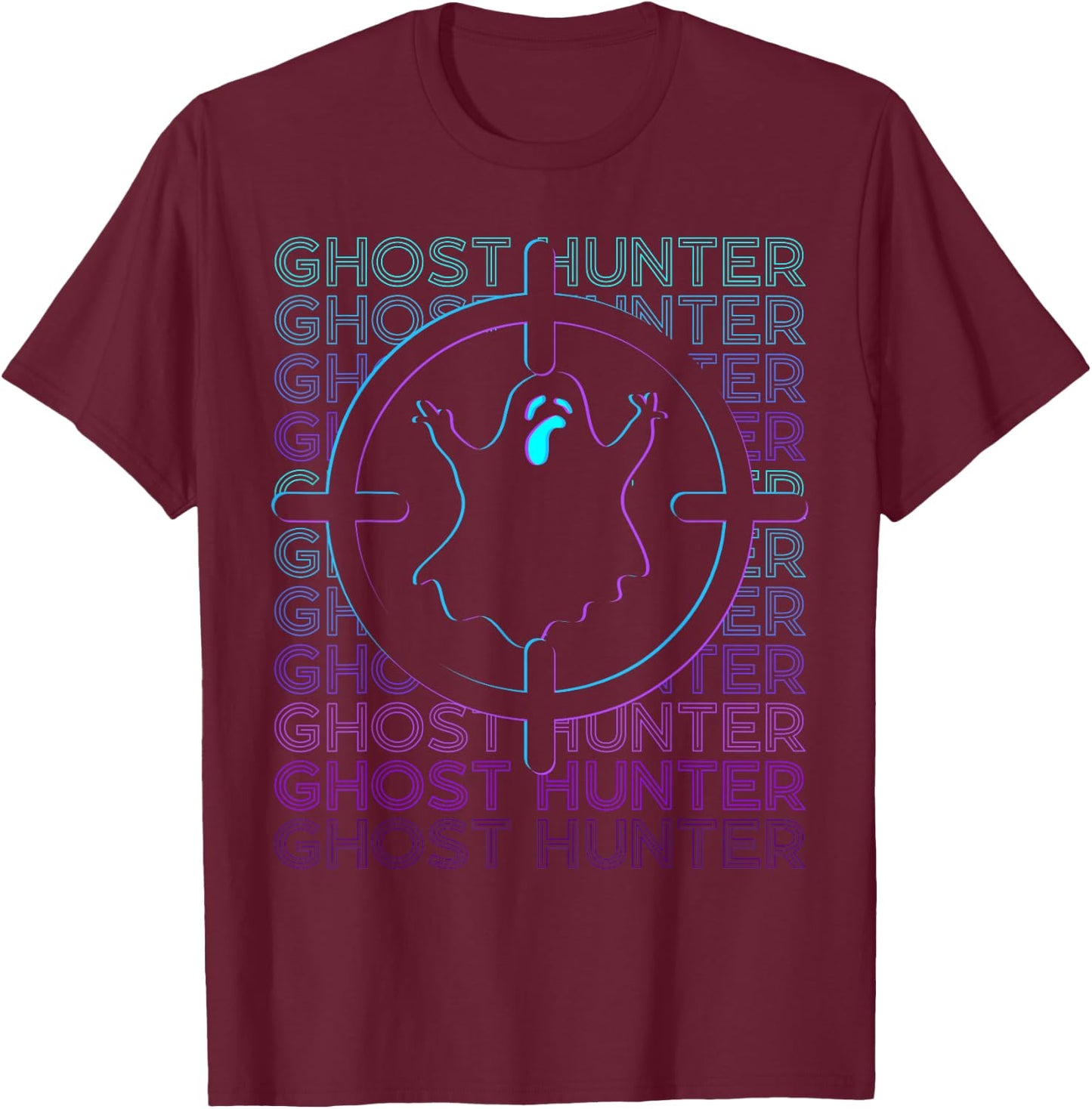 Ghost Hunter Ghost Hunting Retro T-Shirt - T-Shirt | Maroon
