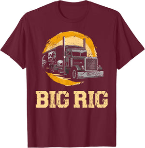 Trucker Truck Driver Vintage Big Rig T-Shirt - T-Shirt | Maroon