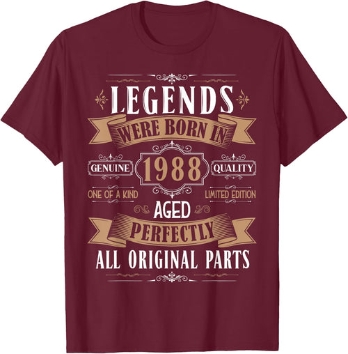 Legends Born In 1988 37th Birthday 37 Years Old Bday Men