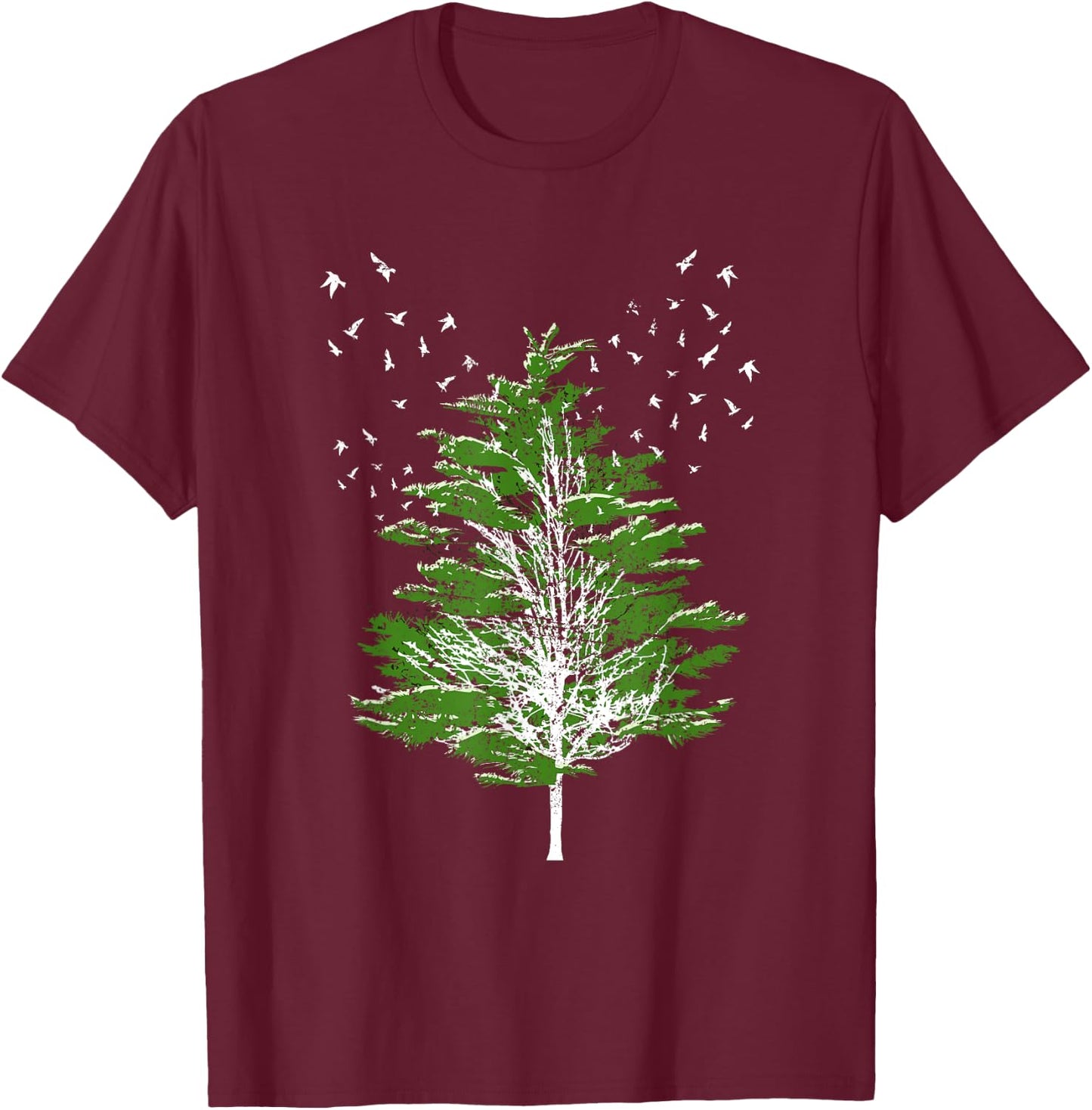 Outdoors Nature Birds Wildlife Trees Forest T-Shirt - T-Shirt | Maroon
