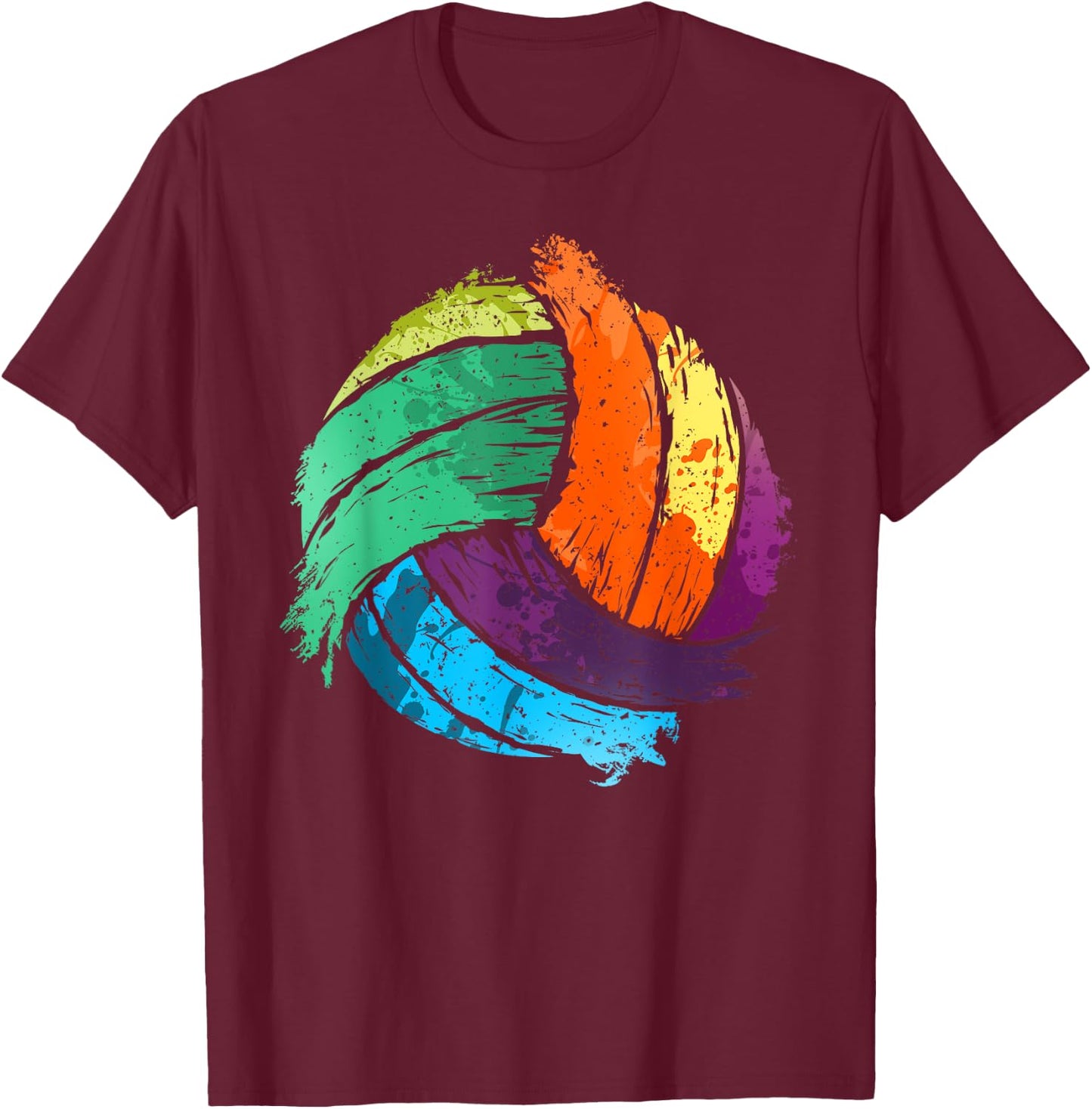 Funny Volleyball Art For Boys Girls Women Volleyball Players T-Shirt - T-Shirt | Maroon