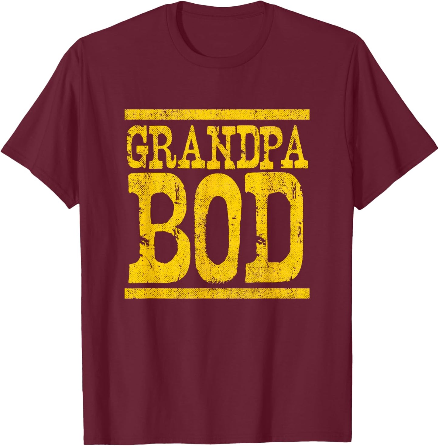 Grandpa Bod, Weightlifter Funny Gag Exercise Gym T-Shirt - T-Shirt | Maroon