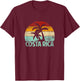 Costa Rica Beach Sunset Palm Tree Retro Vacation Costa Rica T-Shirt - T-Shirt | Maroon