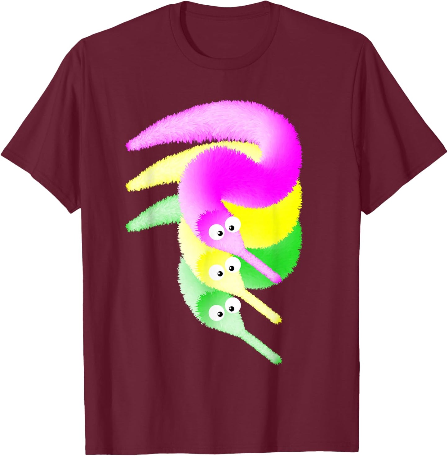 Worms on a String Fuzzy Wiggly Magic Worm Toy T-Shirt - T-Shirt | Maroon