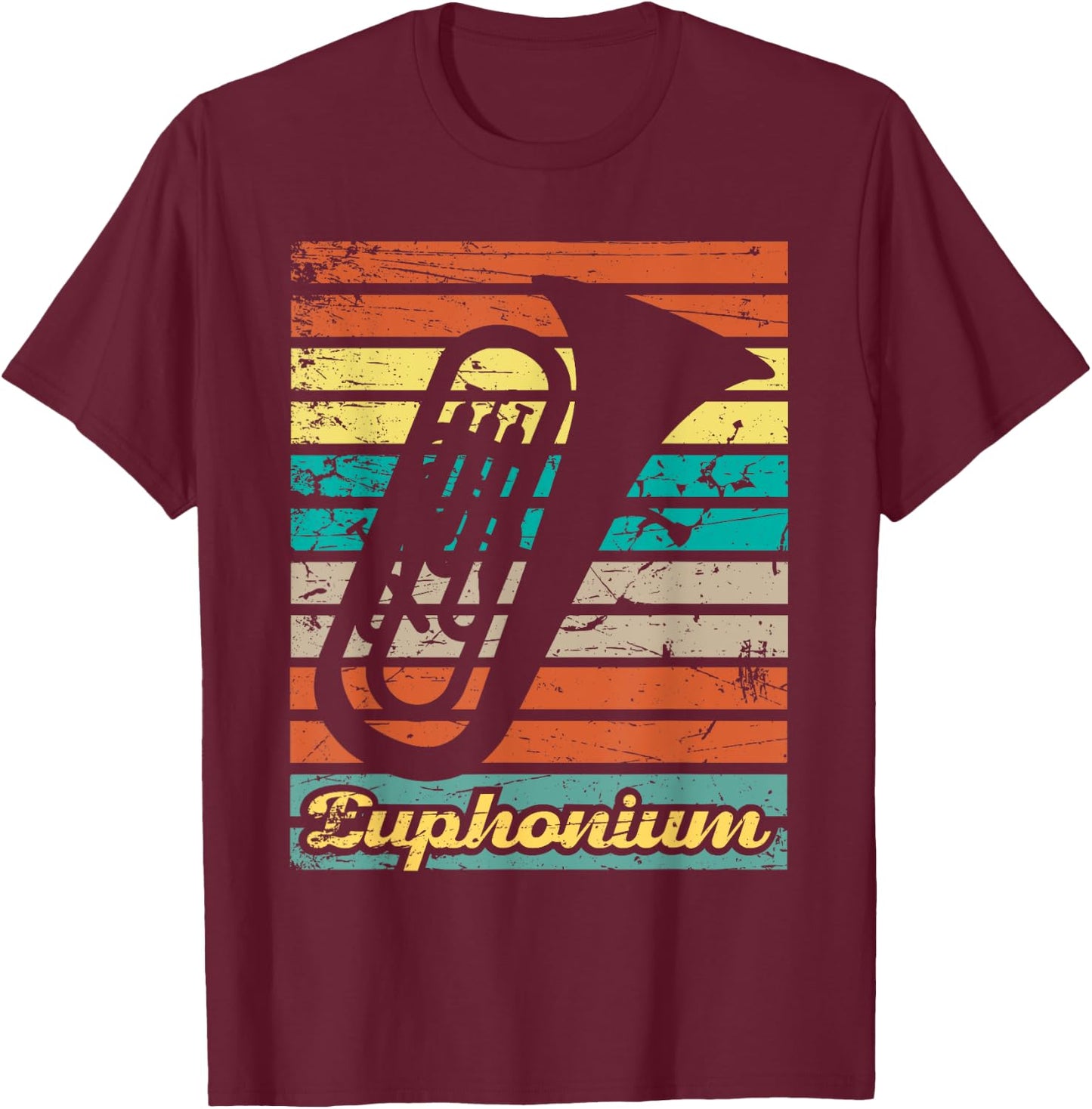 Retro Euphonium Player Euphoniumist Marching Band T-Shirt - T-Shirt | Maroon