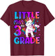 Little Miss 3rd Grade Unicorn Back To School 3rd Grade Girls T-Shirt - T-Shirt | Maroon